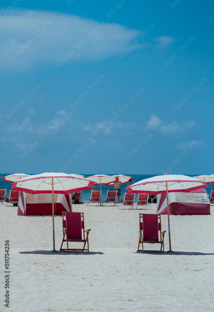 beach umbrellas Miami Beach usa 
