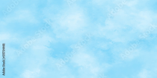 Morning view of natural cloudy and shinny summer blue sky, Abstract natural sky background with white clouds, cloudy blue sky vector illustration for wallpaper and design.