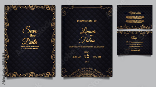 luxury Elegant wedding invitation design set