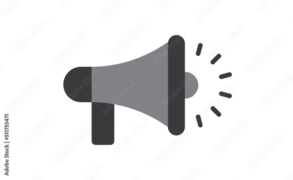 Megaphone icon. Shouting symbol. Announcement Offer promotion advertising symbol. Bullhorn speaker pictogram. Megaphone icon. Shouting symbol. Announcement Offer promotion advertising symbol. Bullhorn speaker pictogram.