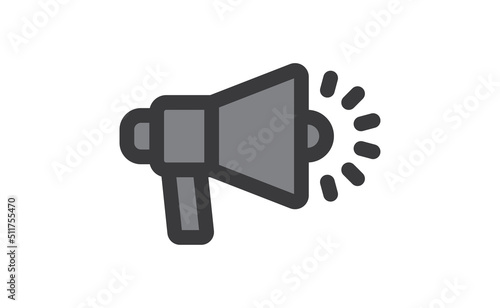 Megaphone icon. Shouting symbol. Announcement Offer promotion advertising symbol. Bullhorn speaker pictogram.