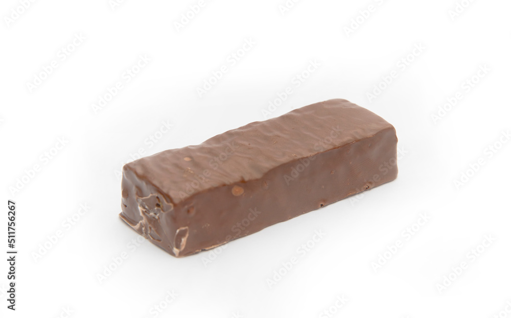 Protein chocolate bar isolated on white Protein chocolate bar isolated on white