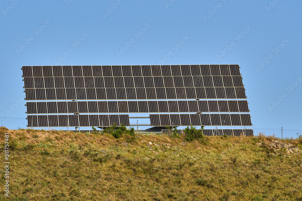 Field or orchard of solar panels to collect solar energy Field or orchard of solar panels to collect solar energy