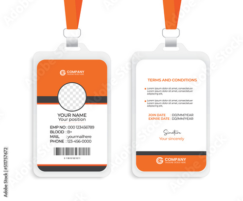 Modern and creative corporate company employee id card template