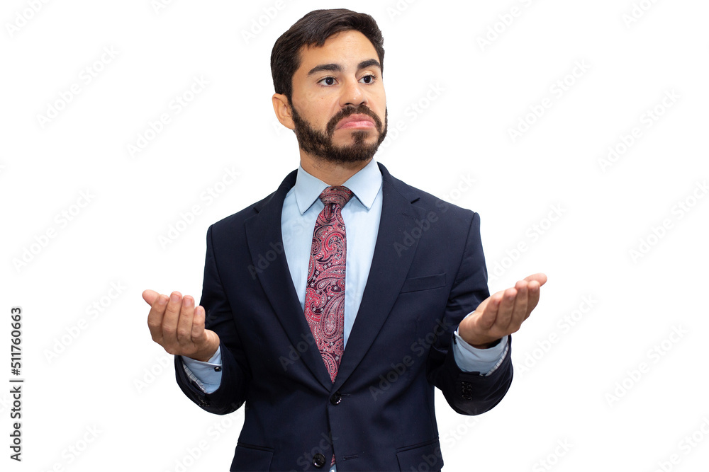 Businessman grimacing in a suit Businessman grimacing in a suit