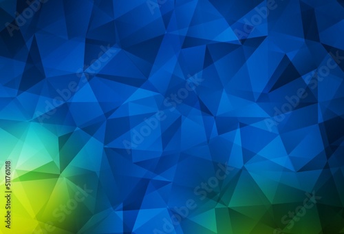 Dark Blue, Green vector abstract polygonal pattern.