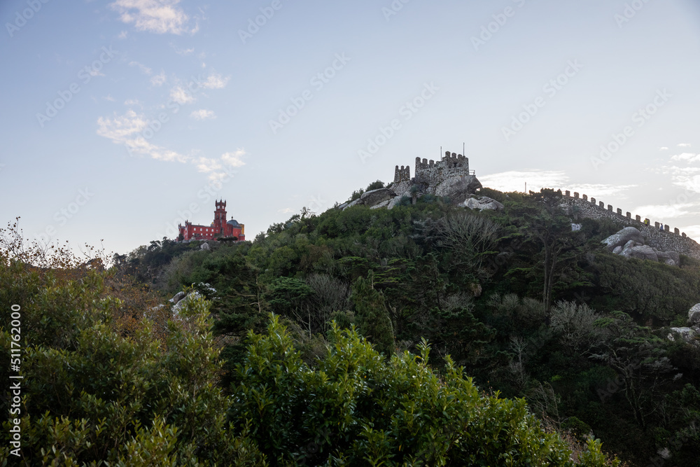 Natural landscape of the Pena Natural Park and the Pena Castle