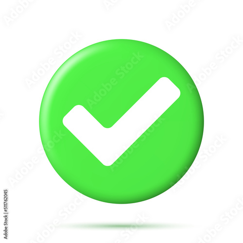 Free Download 3D Right Button in Circle Shape. Green Yes or Correct Sign Render. Green Checkmark Tick Represents Confirmation. Right Choice Concept. Agreement, Approval or Trust Symbol. Vector Illustration - GFXLoad
