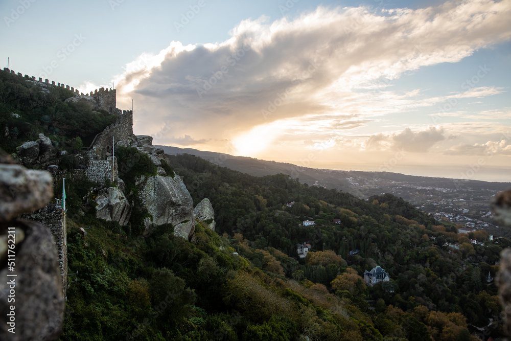 Natural landscape of the Pena Natural Park and the Pena Castle