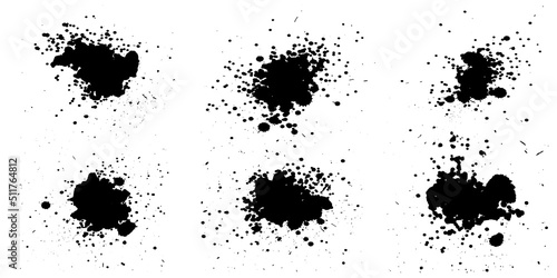 Vector paint blots set. Paint splatter pattern.