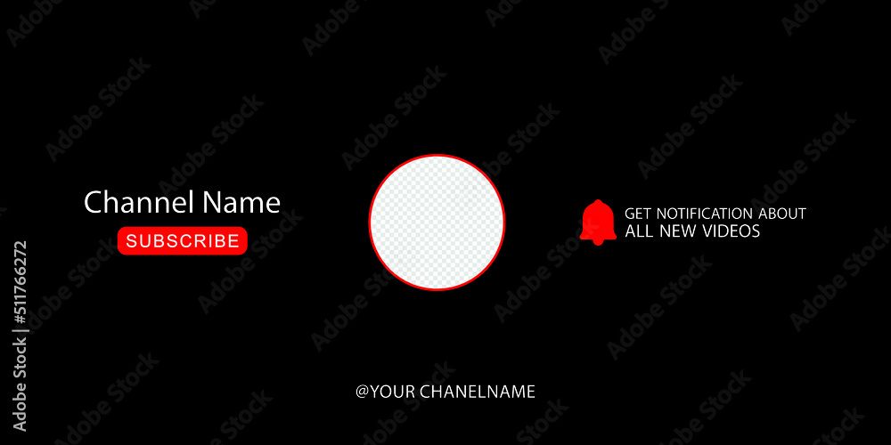 Youtube Channel Cover Wireframe. Youtube Banner For Design Your Channel