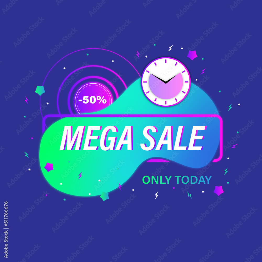 Fototapeta premium Mega sale vector illustration