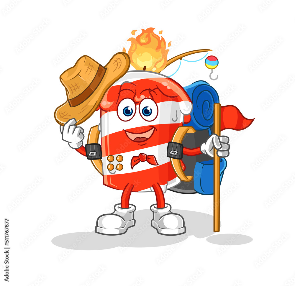Obraz premium birthday candle scout vector. cartoon character