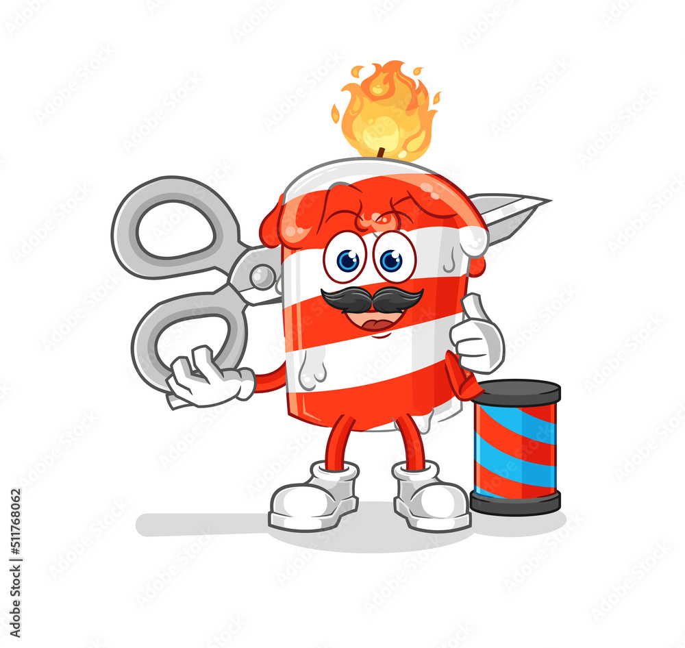 birthday candle barber cartoon. cartoon mascot vector birthday candle barber cartoon. cartoon mascot vector