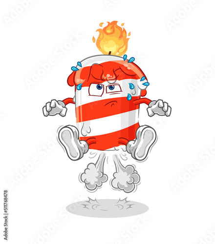 birthday candle fart jumping illustration. character vector