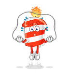 birthday candle jump rope exercise. character vector