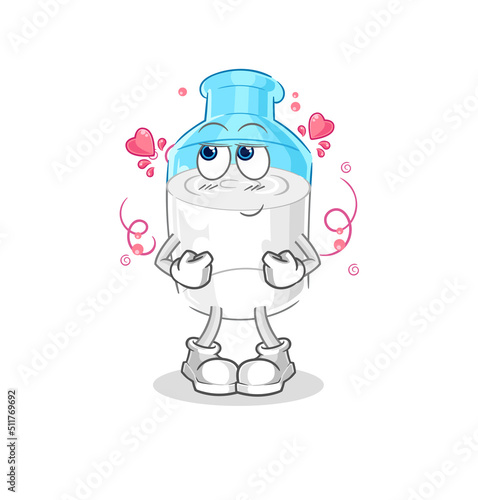 bottle of milk shy vector. cartoon character