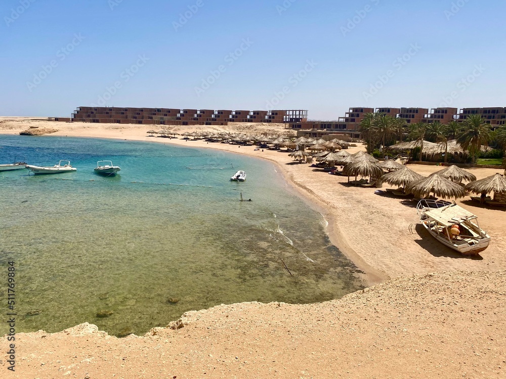 the beautiful deserted beach Sharm El-Naga in Egypt