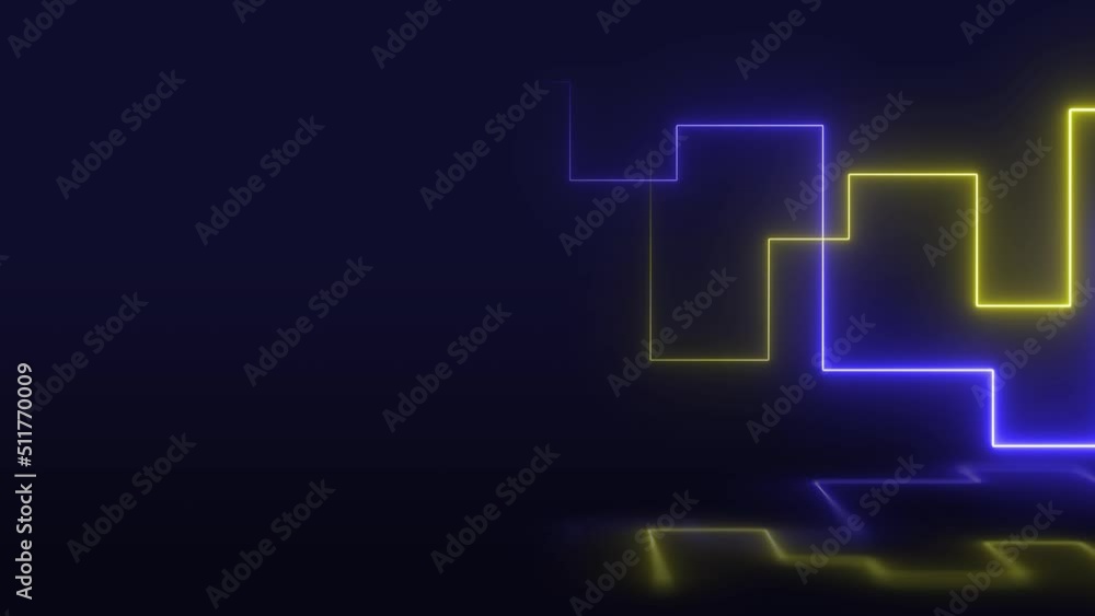 Blue and Yellow Neon Lights Glowing Lines Loop 4K Moving Wallpaper Background Blue and Yellow Neon Lights Glowing Lines Loop 4K Moving Wallpaper Background