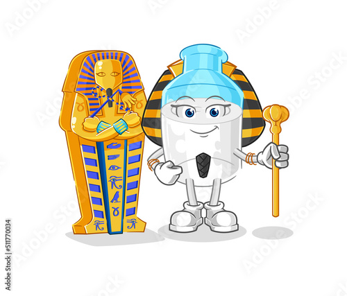 bottle of milk ancient egypt cartoon. cartoon mascot vector