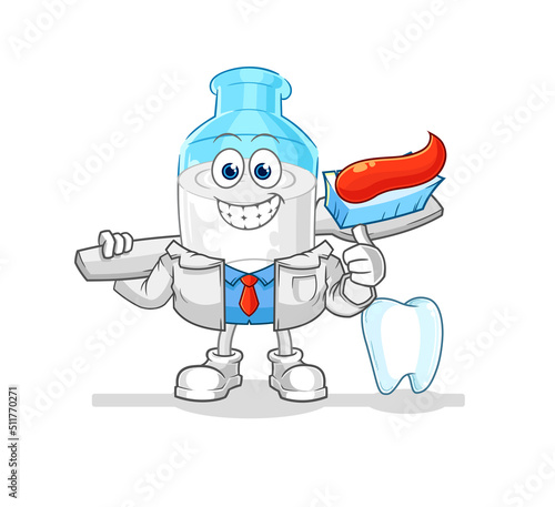 bottle of milk dentist illustration. character vector © dataimasu