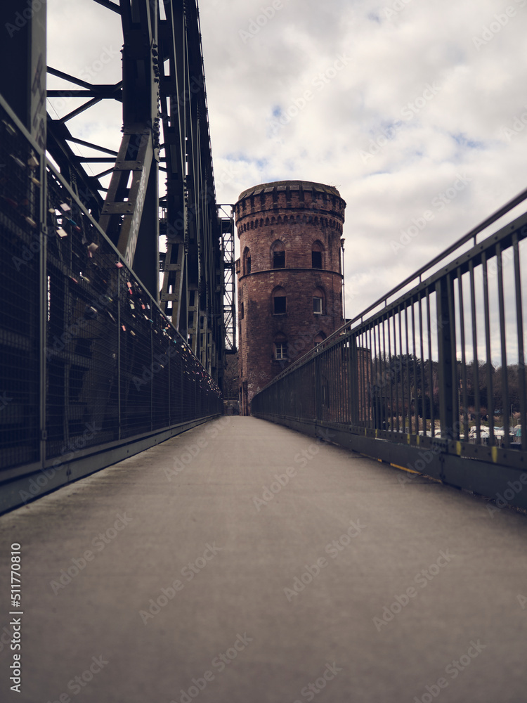 Naklejka premium the bridge over the river