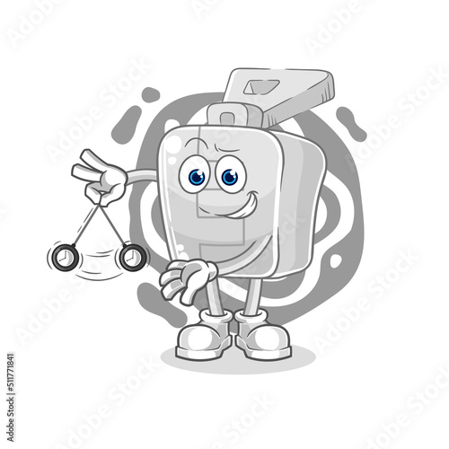 zipper hypnotizing cartoon. cartoon mascot vector