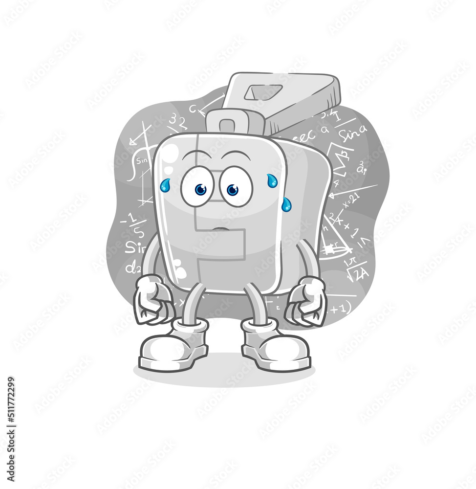 zipper thinking hard vector. cartoon character zipper thinking hard vector. cartoon character