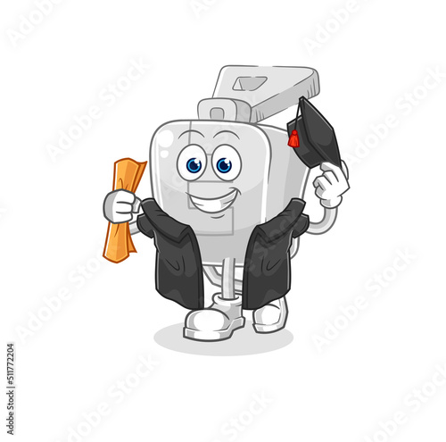 zipper graduation vector. cartoon character