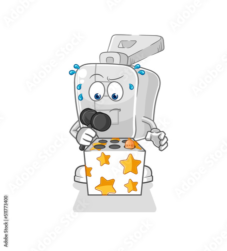 zipper play whack a mole mascot. cartoon vector