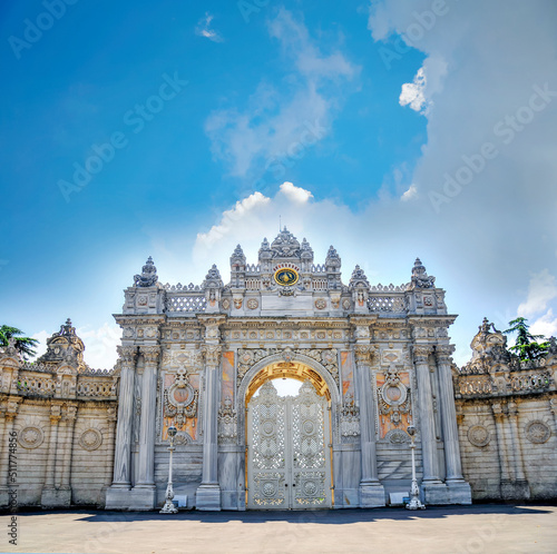 Main entrance door of dolmabahce palace in Istanbul, Turkey photo