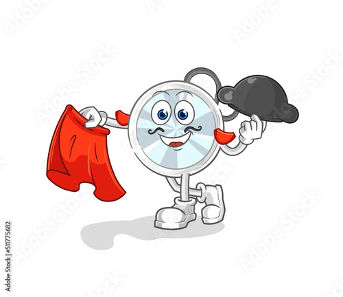 stethoscope matador with red cloth illustration. character vector