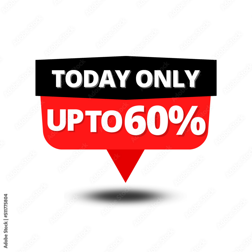 60 percent Vector Illustration Today Only Sign. Up To Off Origami Speech Bubble. Sale Label Design. 60 percent Vector Illustration Today Only Sign. Up To Off Origami Speech Bubble. Sale Label Design.