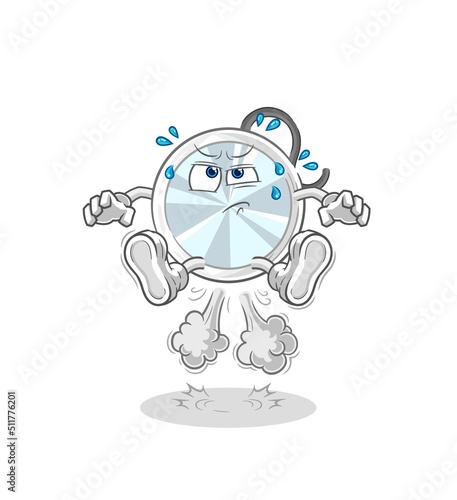 stethoscope fart jumping illustration. character vector