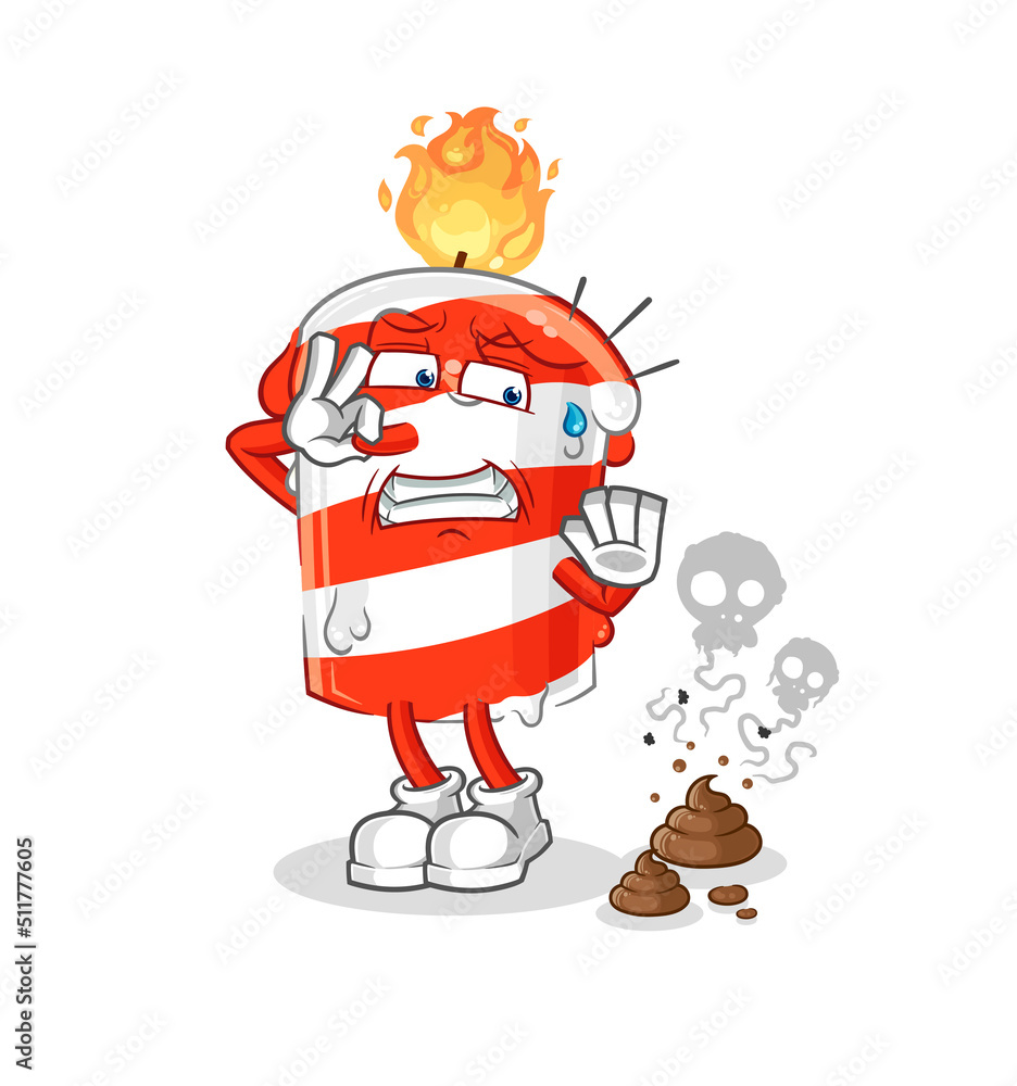 birthday candle with stinky waste illustration. character vector birthday candle with stinky waste illustration. character vector