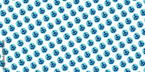 Seamless pattern with blue anchors, sailing theme wallpaper
