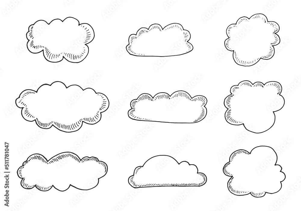 clouds vector hand drawn sketch clouds vector hand drawn sketch