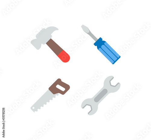 Working tools vector islated icon set