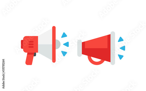 Loudspeaker and megaphone vector isolated icon set