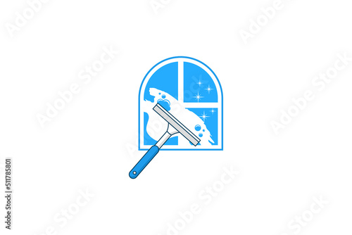 glass cleaner logo illustration