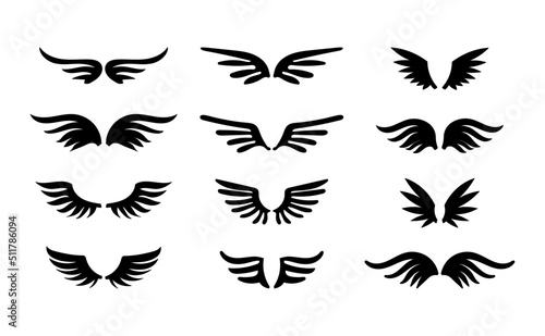 set of black vector wings