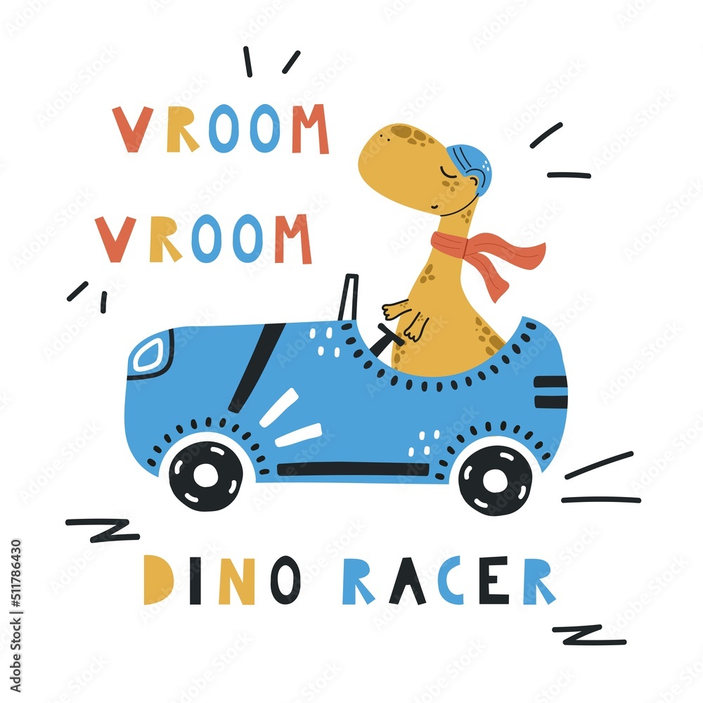 Dinosaur online racing car