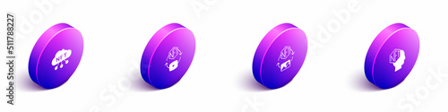 Set Isometric NFT cloud, Digital crypto art, and icon. Vector