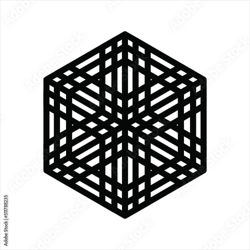 Japanese Style Hexagonal Geometric Pattern