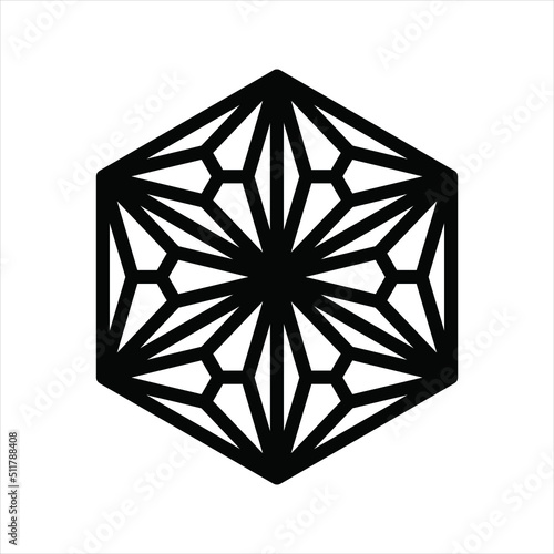 Japanese Style Hexagonal Geometric Pattern