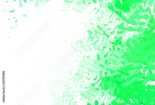 Light Green vector elegant wallpaper with leaves.