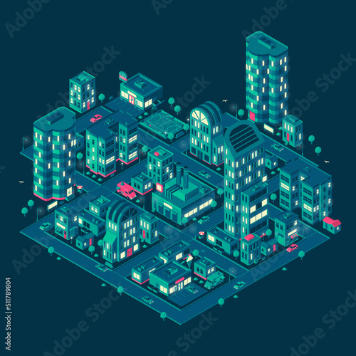 Isometric Tech Night City