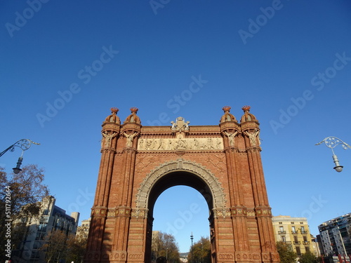  Spain  Exterior of The Arc de Triomf in Barcelona made of bricks