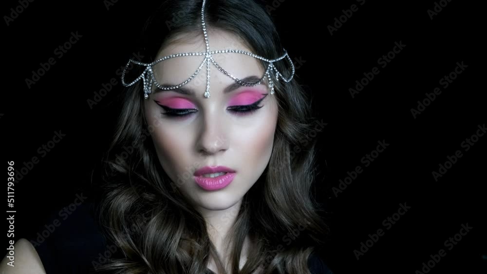 Beauty closeup slow motion video of young woman. Beauty closeup slow motion video of young woman.