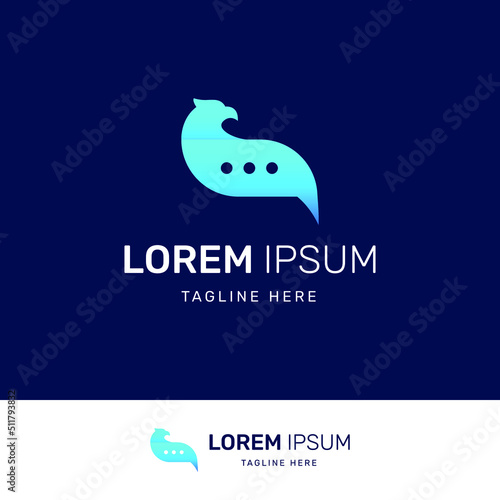 Eagle Chat Logo Template. Suitable for chat applications, chat websites, customer service, and other industries